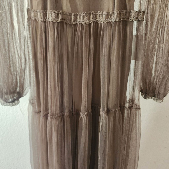 Women's Mia Joy Brown Sheer Maxi Dress XS - Picture 4 of 5